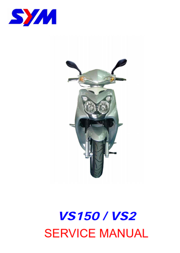 SYM VS125 VS150 VS 125 150 SCOOTER BIKE