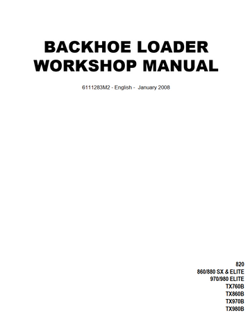 TEREX 760 820 860 880 970 980 BACKHOE