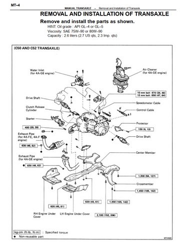 TOYOTA COROLLA E90 1.6L 1987-1992