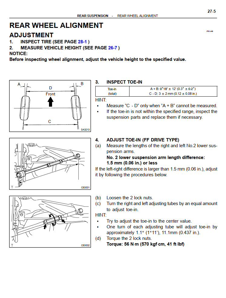 TOYOTA KLUGER 2.4L 3.3L 2001-2007