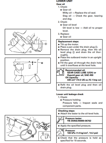 YAMAHA 40V 40W 50H 50W OUTBOARD MOTOR