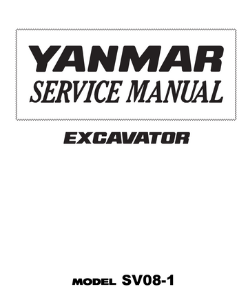 YANMAR SV08 SV08-1 CRAWLER MINI EXCAVATOR