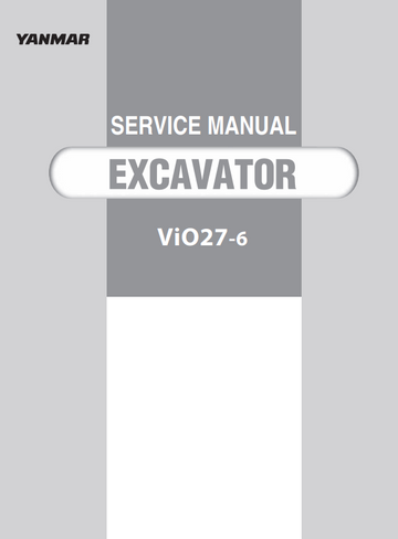 YANMAR ViO27-6 CRAWLER EXCAVATOR