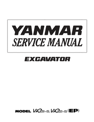 YANMAR ViO30-2 ViO35-2 EP CRAWLER EXCAVATOR