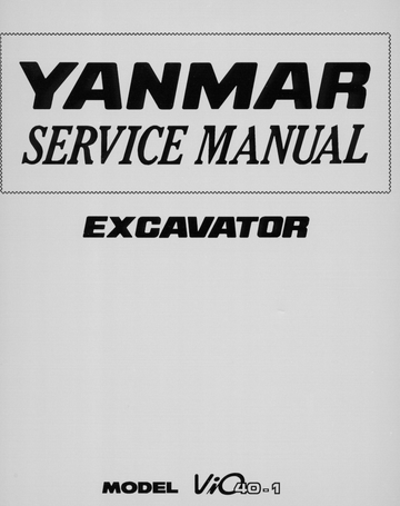 YANMAR ViO40 CRAWLER EXCAVATOR