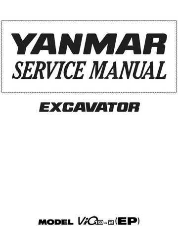 YANMAR ViO 10 ViO10-2 EP CRAWLER EXCAVATOR
