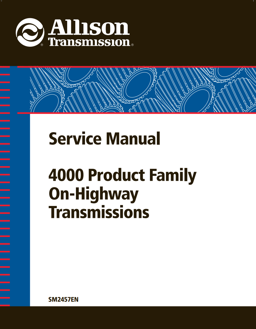 ALLISON TRANSMISSION 3000 & 4000 SERIES GEARBOX SERVICE MANUA