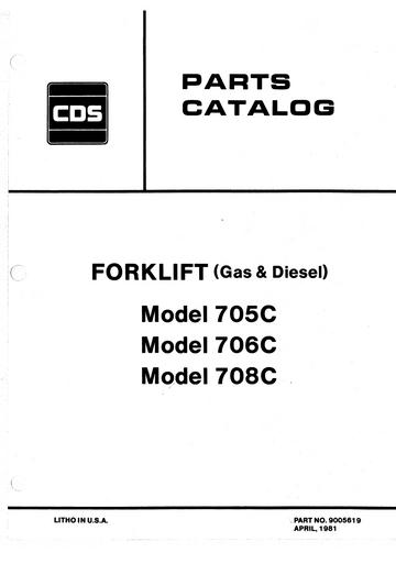 ALLIS CHALMERS 705C 706C 708C FORKLIFT 