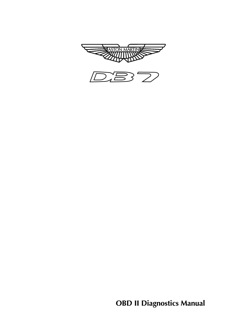 ASTON MARTIN DB7 OBD II DIAGNOSTIC MANUAL