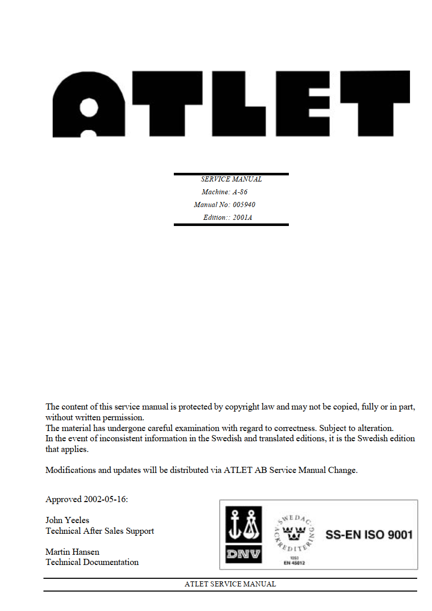 ATLET A86 SERIES FORKLIFT