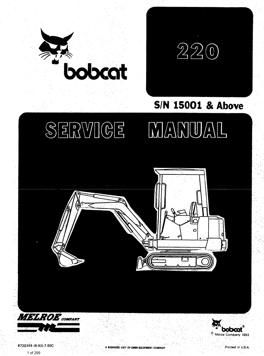 BOBCAT 220 X220 COMPACT EXCAVATOR