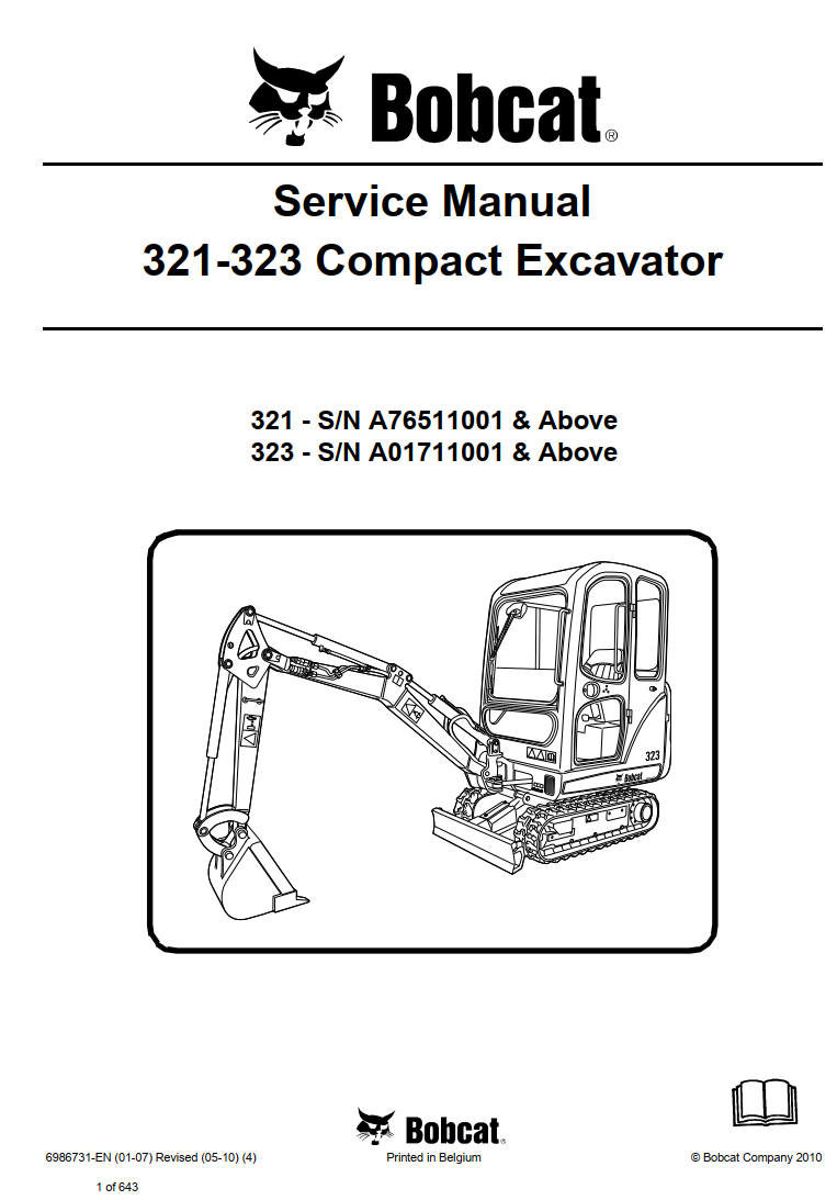 BOBCAT 321 - 323 COMPACT EXCAVATOR TRACTOR