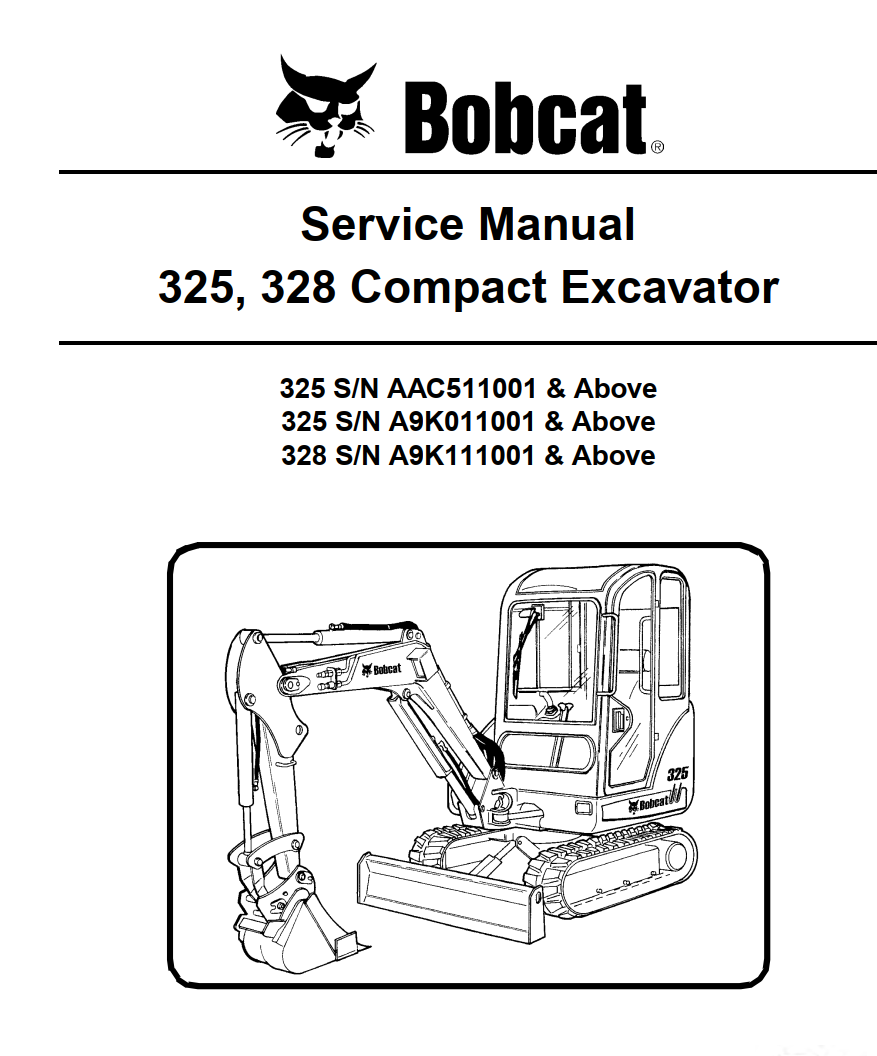 BOBCAT 325 328 COMPACT MINI EXCAVATOR