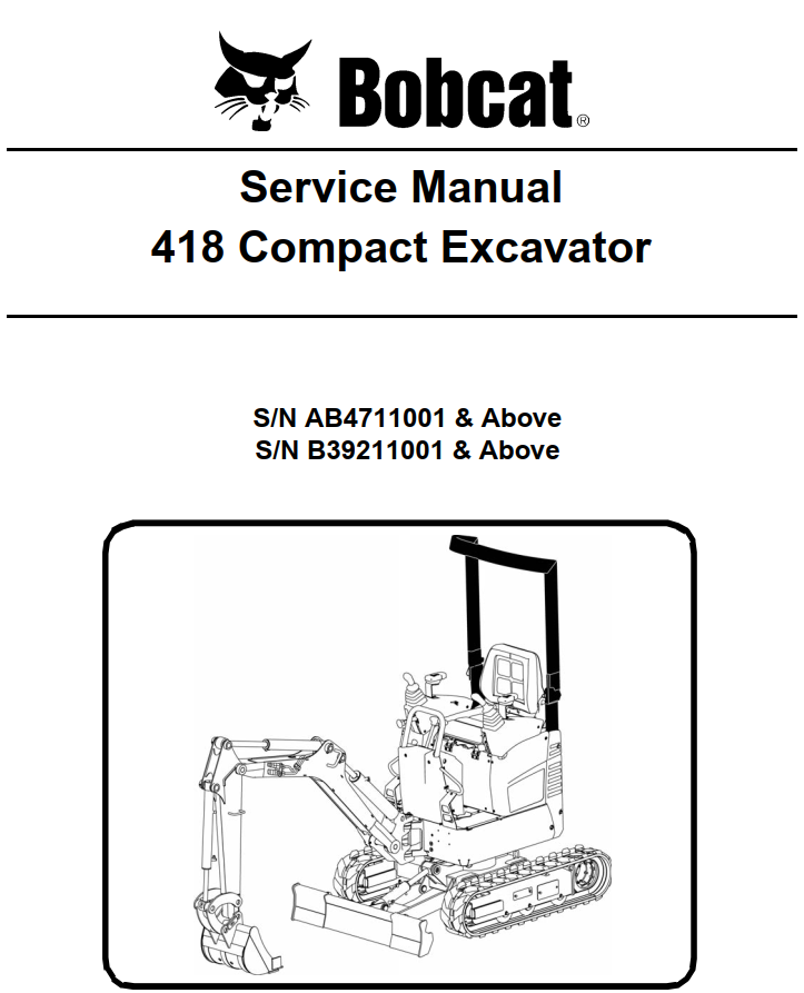 BOBCAT 418 COMPACT MINI EXCAVATOR