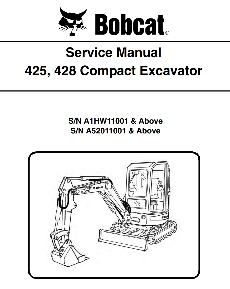 BOBCAT 425 428 MINI EXCAVATOR