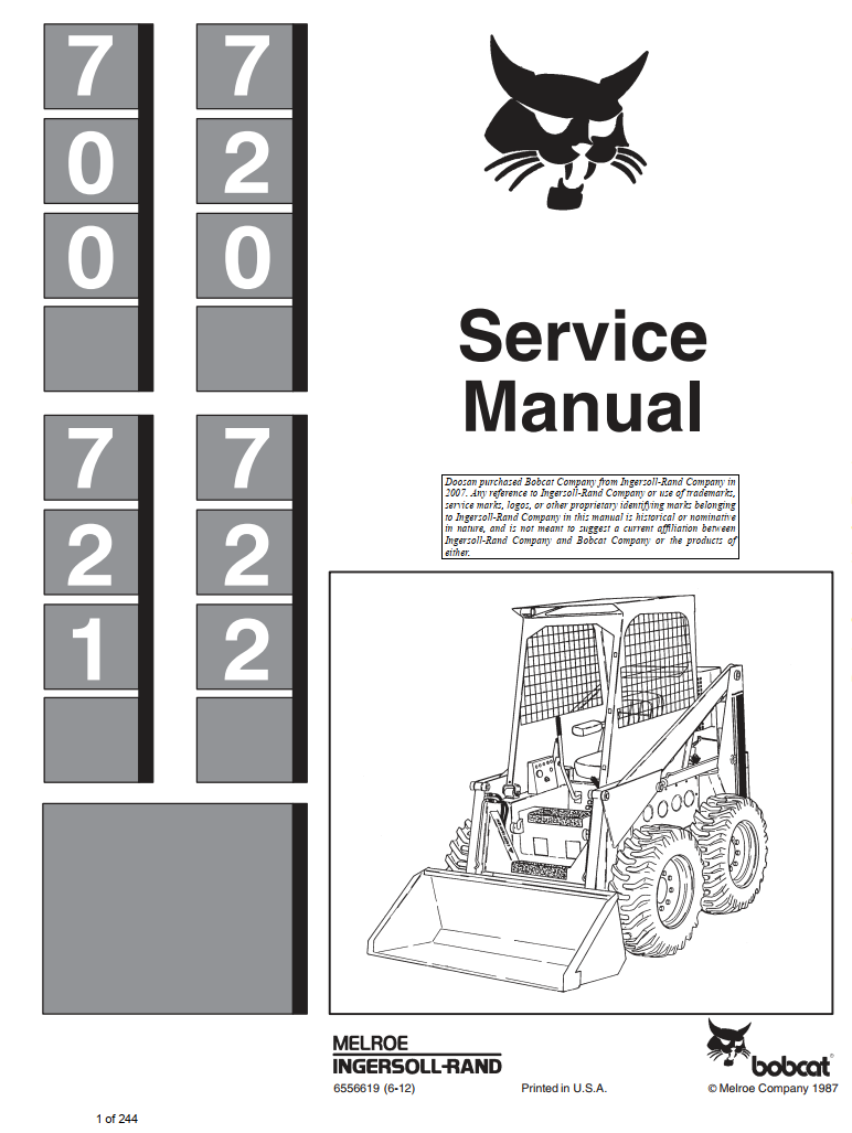 BOBCAT 700 720 721 722 SKID STEER LOADER