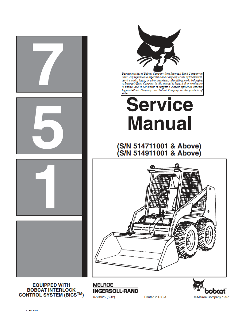 BOBCAT 751 BICS SKID STEER LOADER