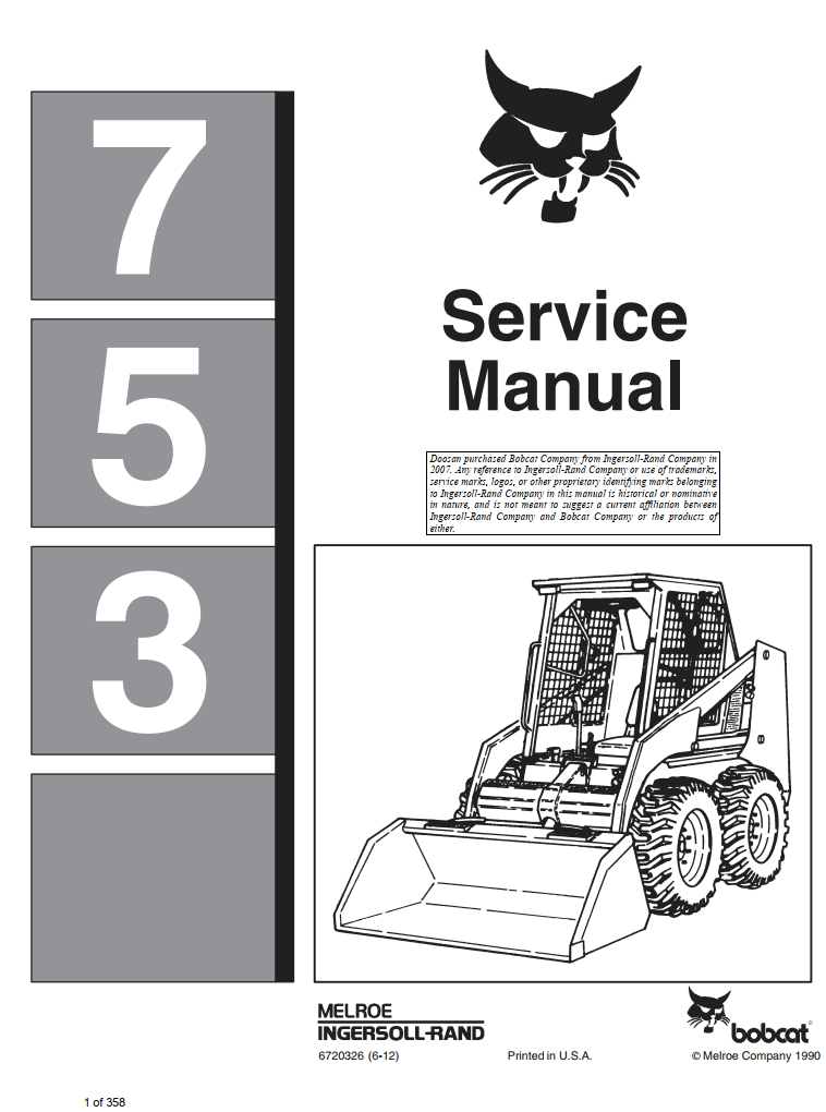 BOBCAT 753 SKID STEER LOADER FORKLIFT