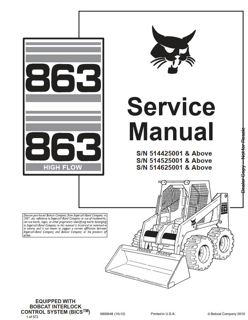 BOBCAT 863 863H BICS LOADER
