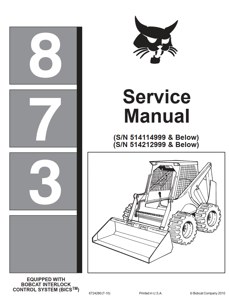 BOBCAT 873 BICS SKID STEER LOADER