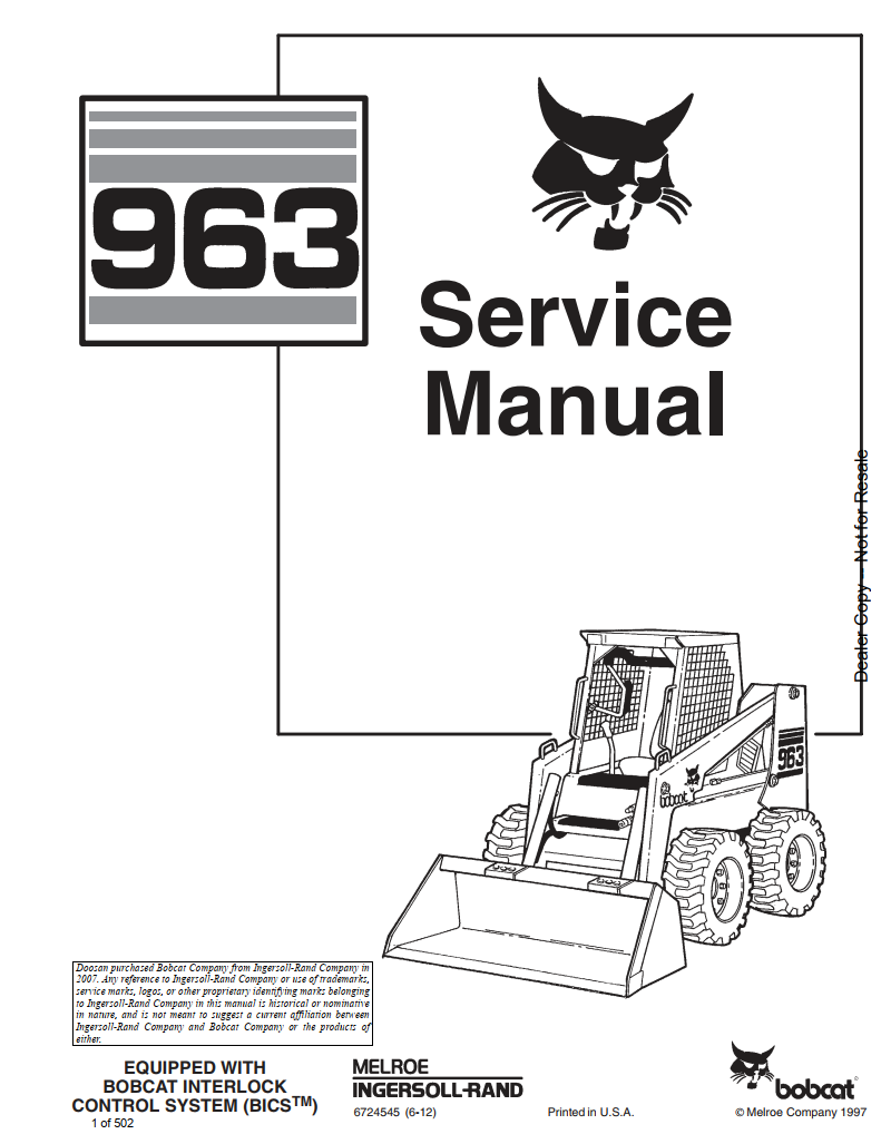 BOBCAT 963 BICS SKID STEER LOADER