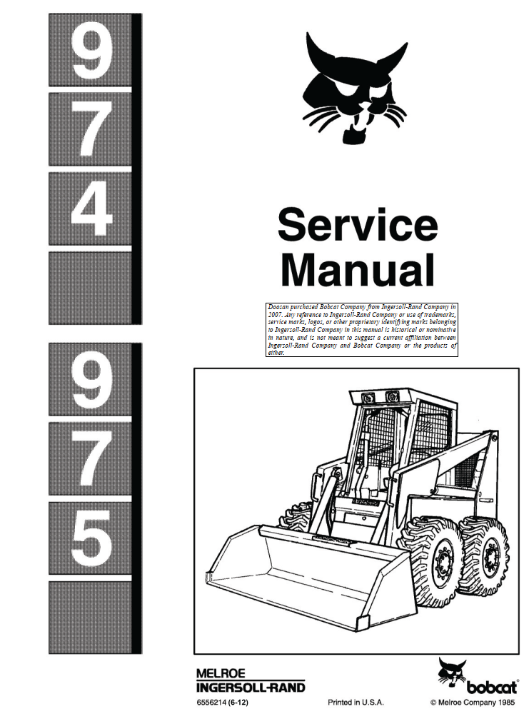 BOBCAT 974 975 SKID STEER LOADER