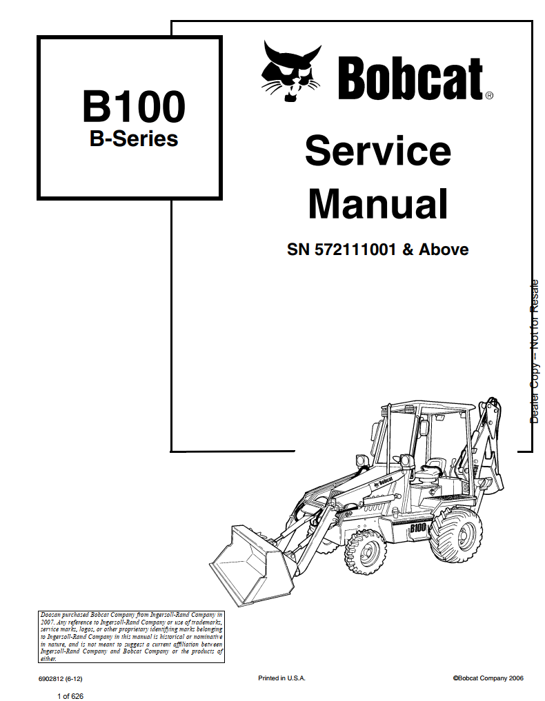 BOBCAT B100 BACKHOE LOADER