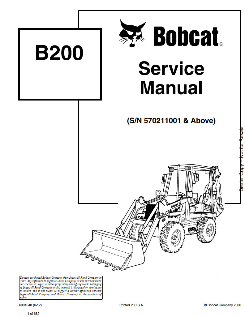 BOBCAT B100 BACKHOE LOADER