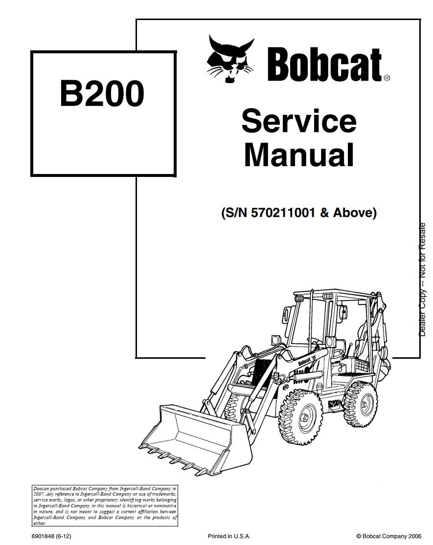 BOBCAT B200 BACKHOE LOADER TRACTOR