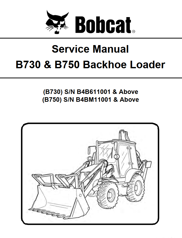 BOBCAT B730 B750 BACKHOE LOADER
