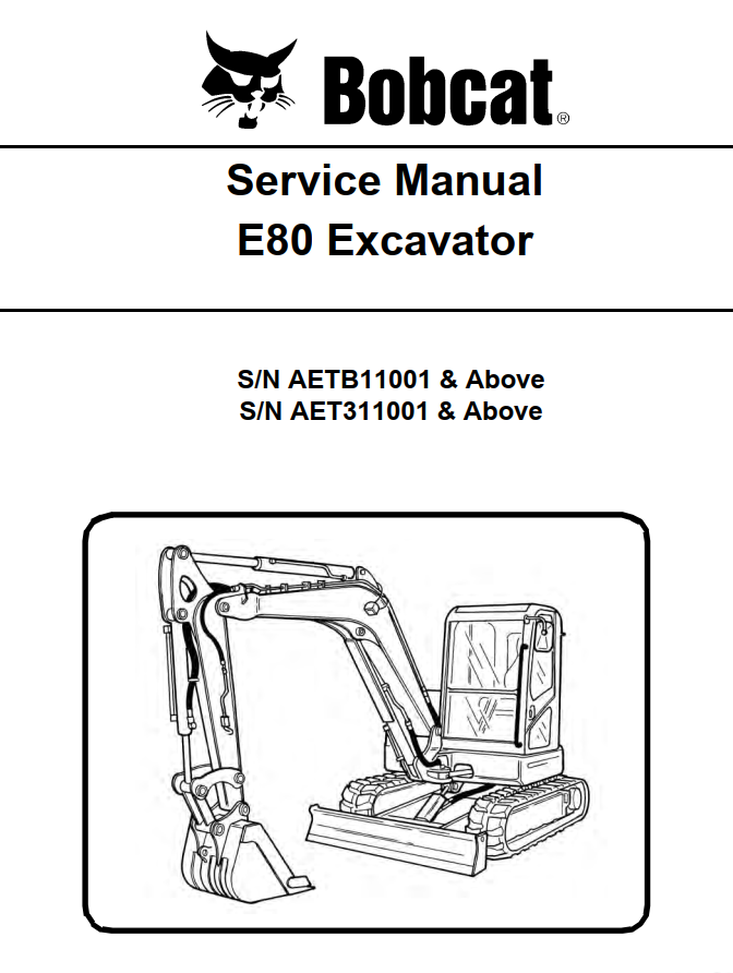 BOBCAT E SERIES E80 COMPACT EXCAVATOR