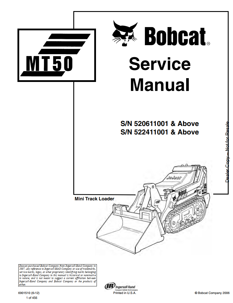 BOBCAT MT50 MINI TRACK LOADER