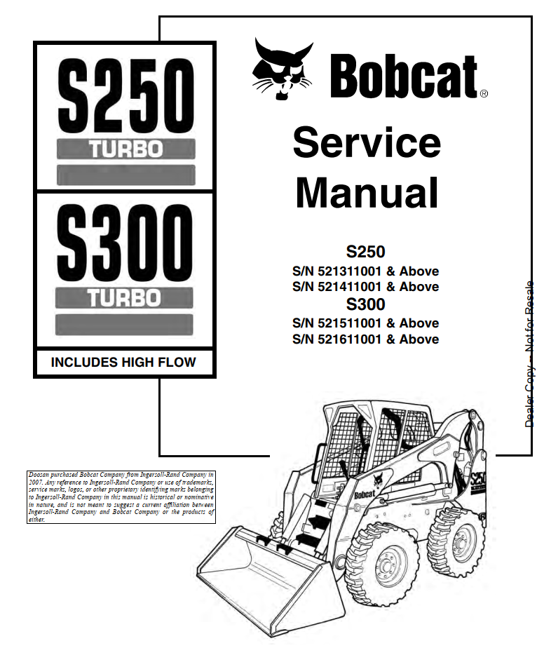 BOBCAT S250 TURBO, S300 TURBO LOADER