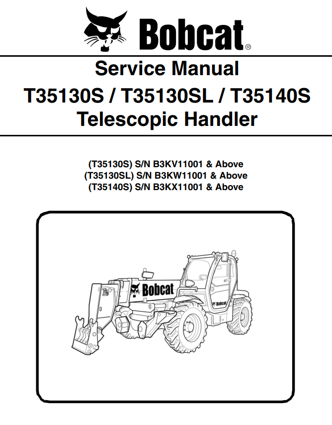 BOBCAT T35130S T35130SL T35140S TELESCOPIC HANDLER