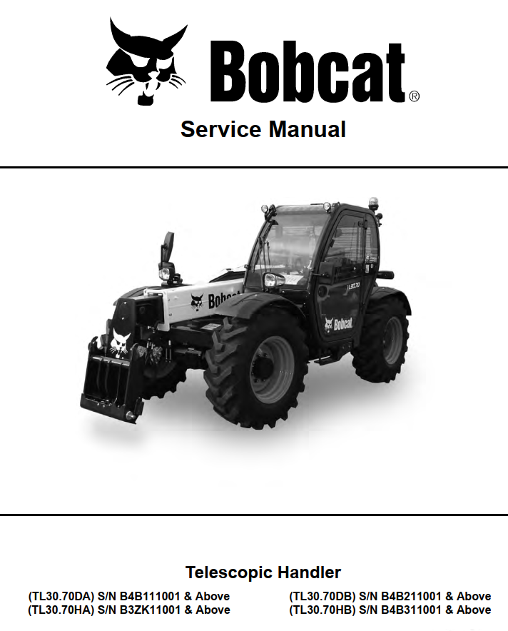 BOBCAT TL30.70 DA HA DB HB TELESCOPIC HANDLER