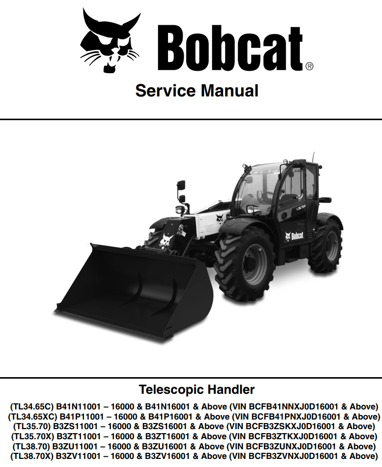 BOBCAT TL34.65 TL35.70 TL38.70 TELESCOPIC HANDLER