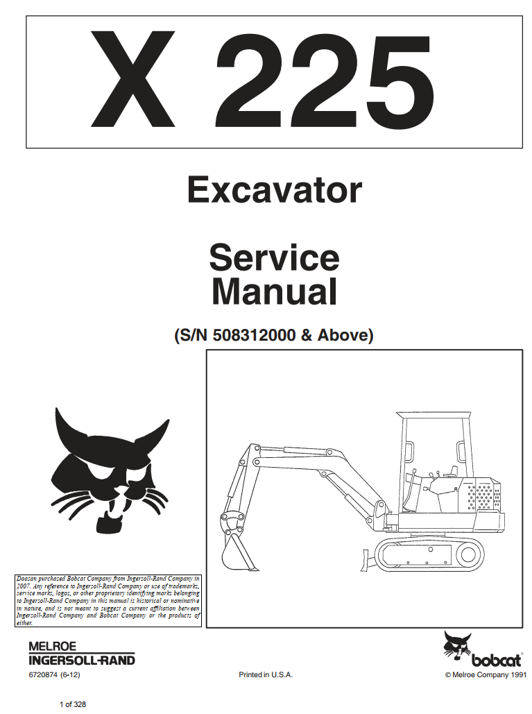 BOBCAT 225 X225 COMPACT EXCAVATOR