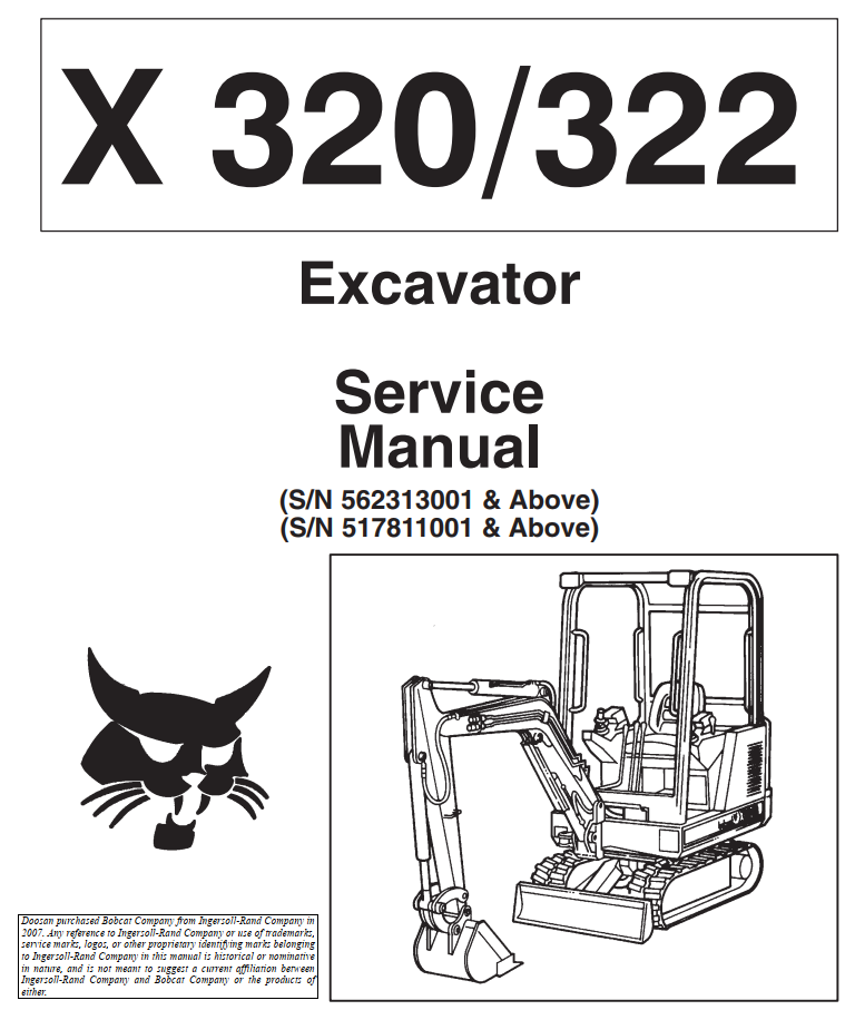 BOBCAT X320 X322 COMPACT EXCAVATOR