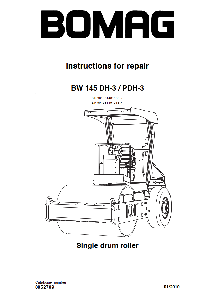 BOMAG BW 145 211 212 213 216 219 226 DRUM ROLLER