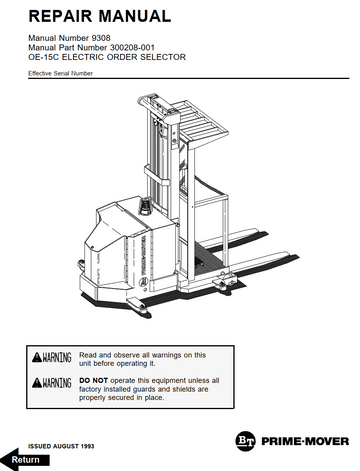 BT OE-15C ELECTRIC ORDER SELECTOR FORKLIFT