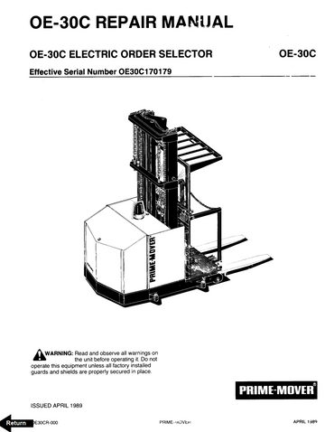 BT OE30 OE30B OE30C ELECTRIC ORDER SELECTOR TRUCK