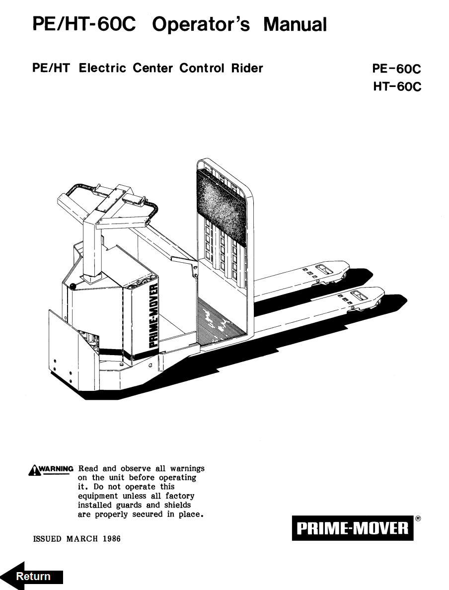 BT PE60C HT60C ELECTRIC LOW LIFT FORKLIFT