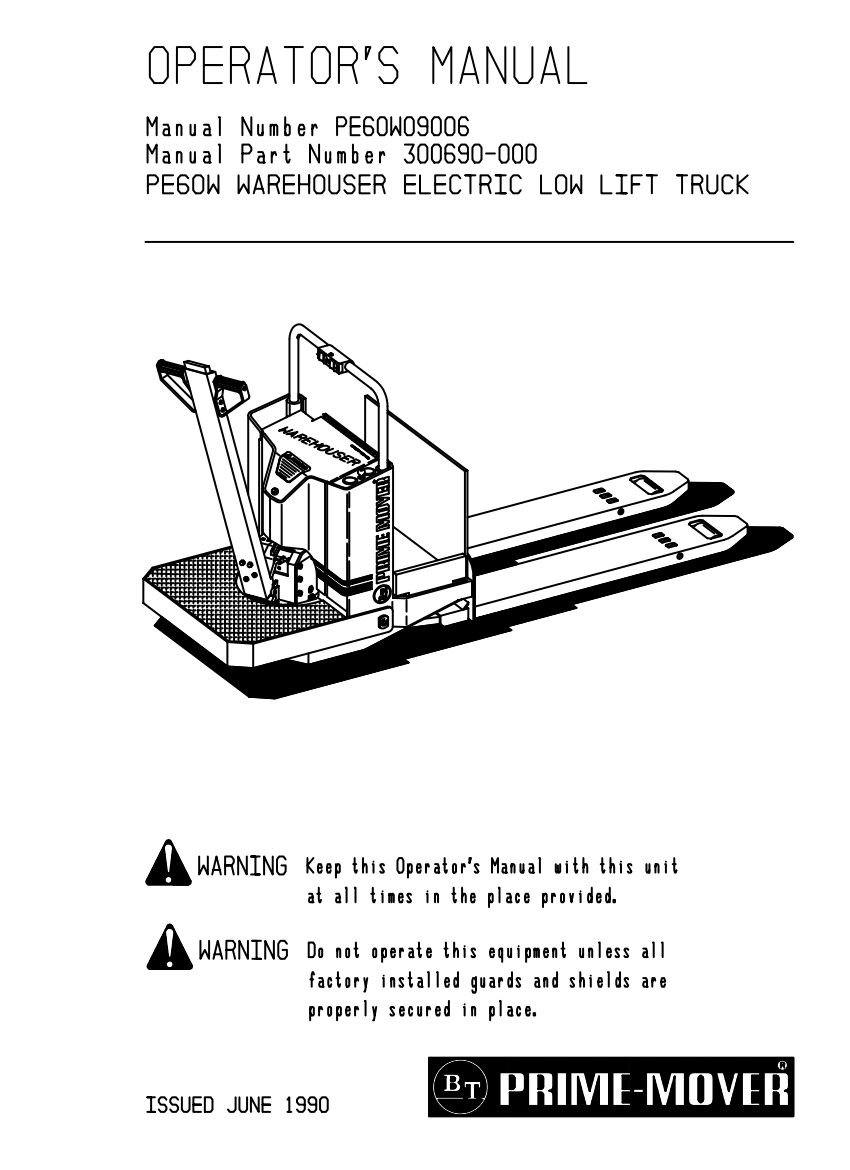BT PE60W WAREHOUSE ELECTRIC LOW LIFT PICKER