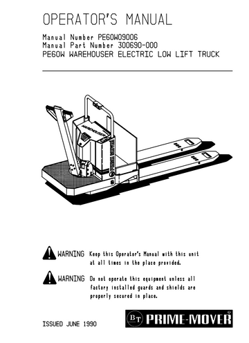 BT PE60W WAREHOUSE ELECTRIC LOW LIFT PICKER