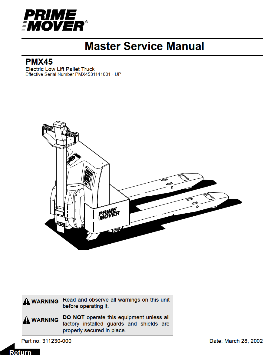 BT PRIME MOVER PMX45 ELECTRIC FORKLIFT