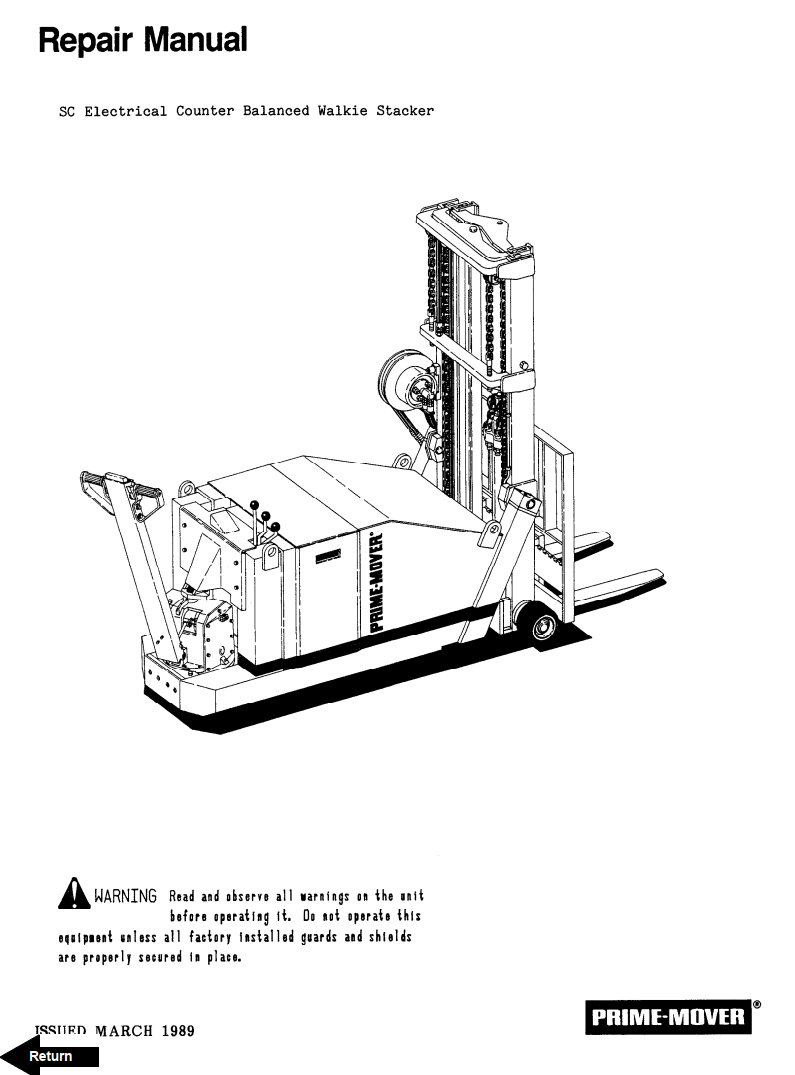 BT PRIME MOVER SC10 SC20 SC30 SC40 REACH TRUCK