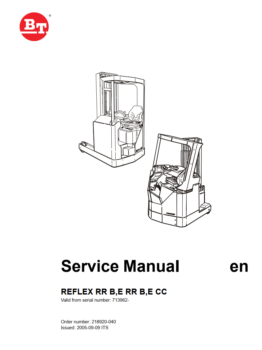 BT REFLEX RR B,E RR B,E CC FORKLIFT