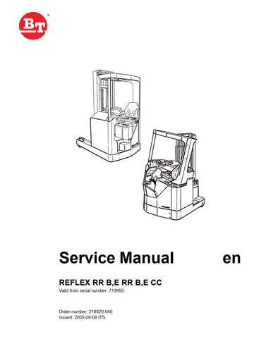BT REFLEX RR B,E RR B,E CC FORKLIFT