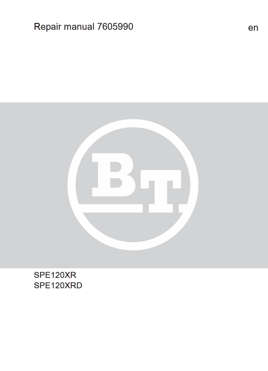 BT TOYOTA SPE120XR SPE120XRD PALLET STACKER