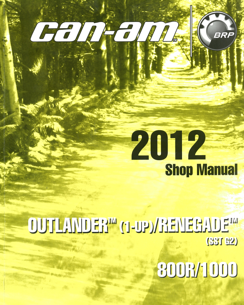 CAN-AM 2012 OUTLANDER RENEGADE 800R 1000 1-UP SST G2 ATV